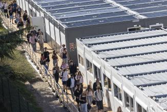 Lycée Les Haberges, à Vesoul, un établissement modulaire de 4 000 m2 construit en deux mois durant l'été 2026 - Photo David Cesbron  