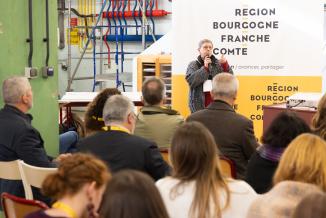 Remise de labels « Écolycée » au lycée professionnel Le Corbusier de Lons-le-Saunier, mardi 18 novembre 2025 - Photo Xavier DUCORDEAUX