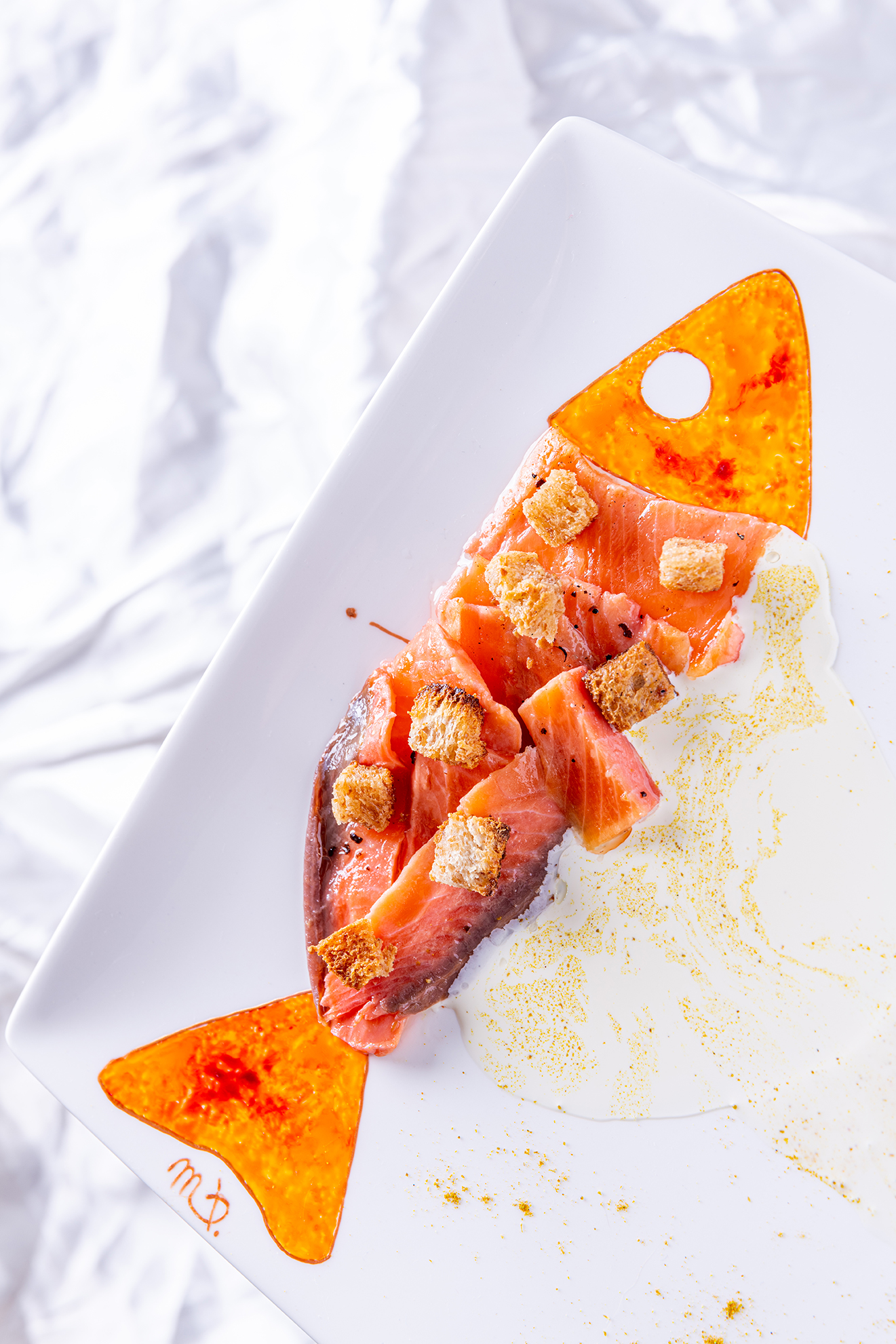 Filets de truite marinés à l’huile de moutarde de Brossard à l’orange sanguine - Photo © William Beekman