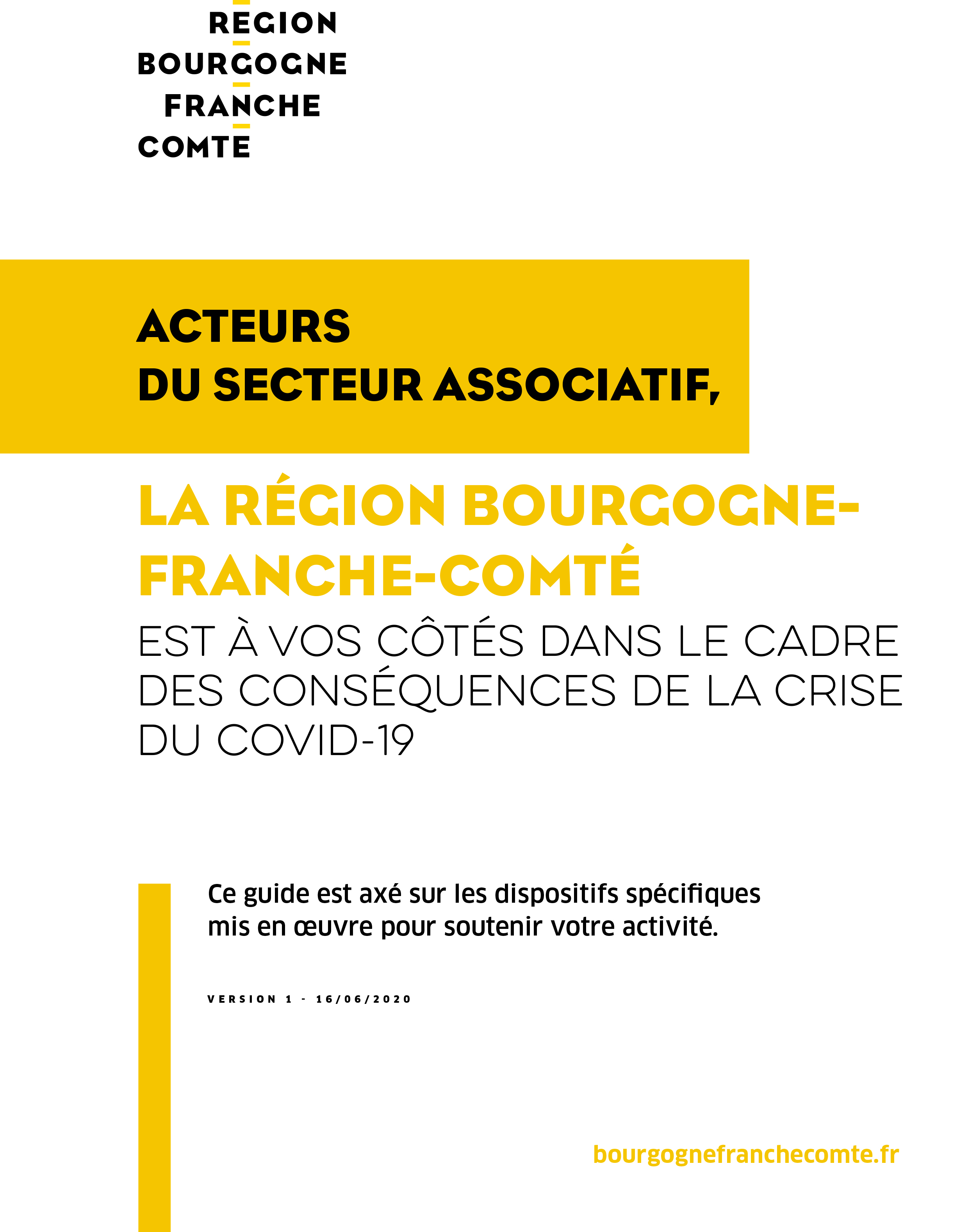 Covid-19 - La région Bourgogne-Franche-Comté aux côtés des acteurs du secteur associatif dans le cadre des conséquences de la crise