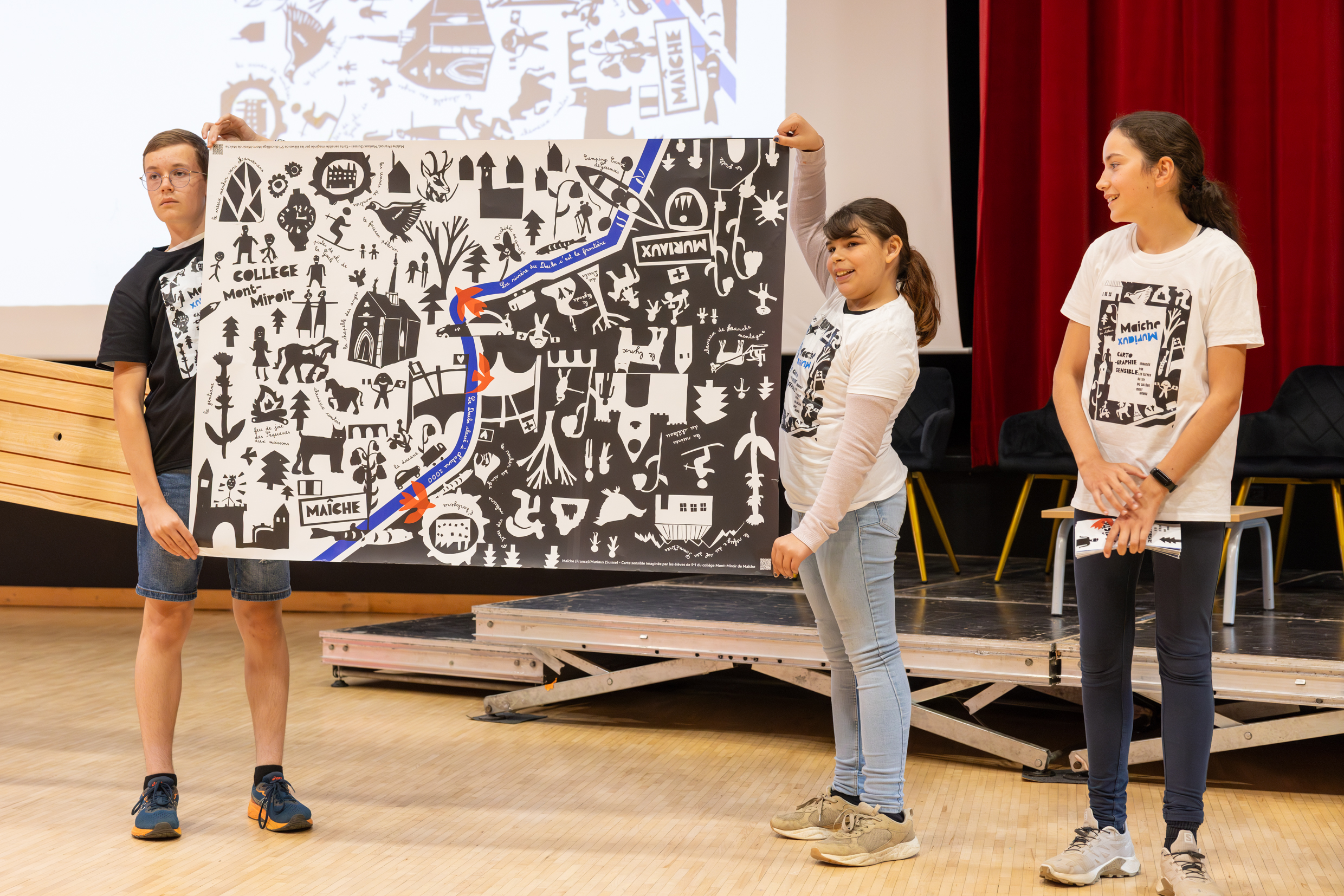 La carte met en valeur les atouts des deux communes "en miroir". Photo : Xavier Ducordeaux