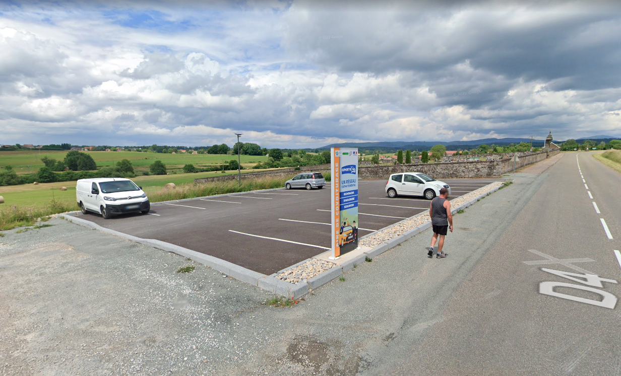 Aire de covoiturage à Lyoffans (Haute-Saône) - Capture d’écran Google Maps