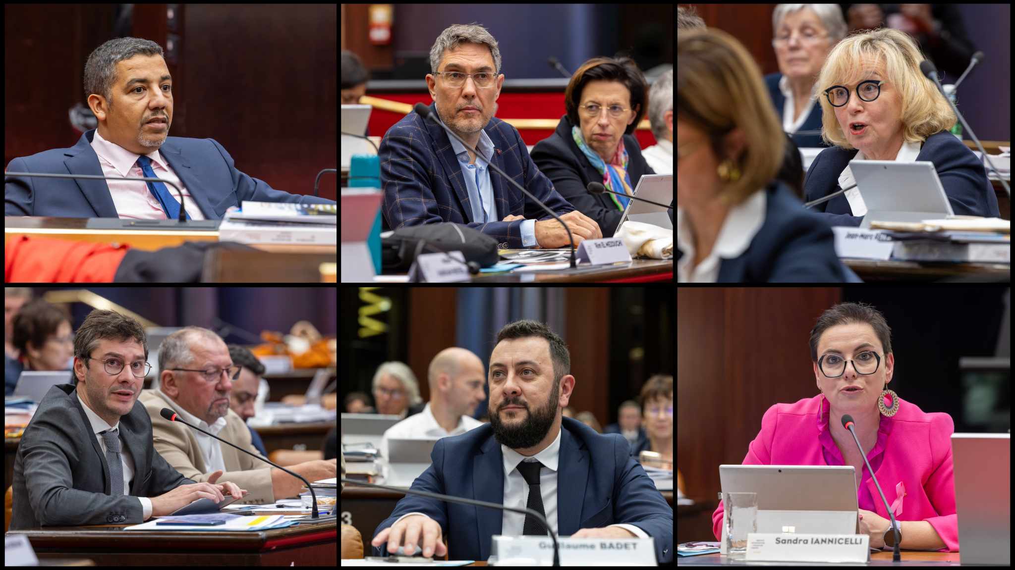 Hicham Boujlilat, Bertrand Veau, Françoise Tenenbaum, Willy Bourgeois, Guillaume Badet et Sandra Ianiccelli changent de fonction. Photos : David Cesbron, Xavier Ducordeaux