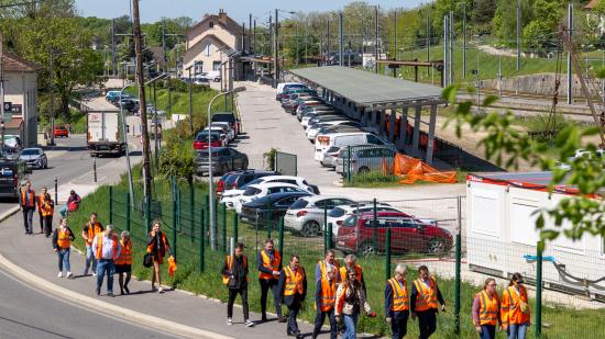 La gare de Mouchard, première gare de France en autoconsommation électrique. Photo Xavier Ducordeaux