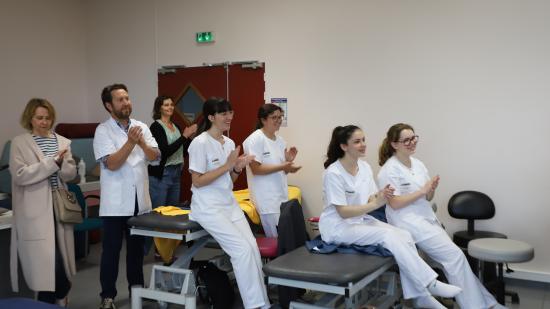Visite du président de la Région Jérôme Durain à l’Institut de formation en masso kinésithérapie (IFMK) de Dijon - Photo Océane Lavoustet