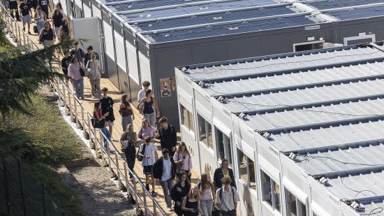 Lycée Les Haberges, à Vesoul, un établissement modulaire de 4 000 m2 construit en deux mois durant l'été 2026 - Photo David Cesbron  