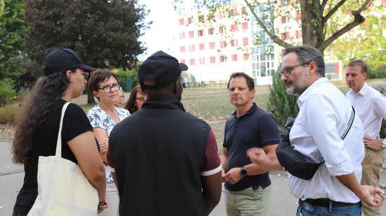 Jérôme Durain, président de la Région Bourgogne-Franche-Comté, en visite au CROUS Mansart, à Dijon, le 8 septembre 2026 - Photo Océane Lavoustet