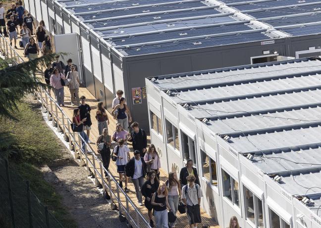 Lycée Les Haberges, à Vesoul, un établissement modulaire de 4 000 m2 construit en deux mois durant l'été 2026 - Photo David Cesbron