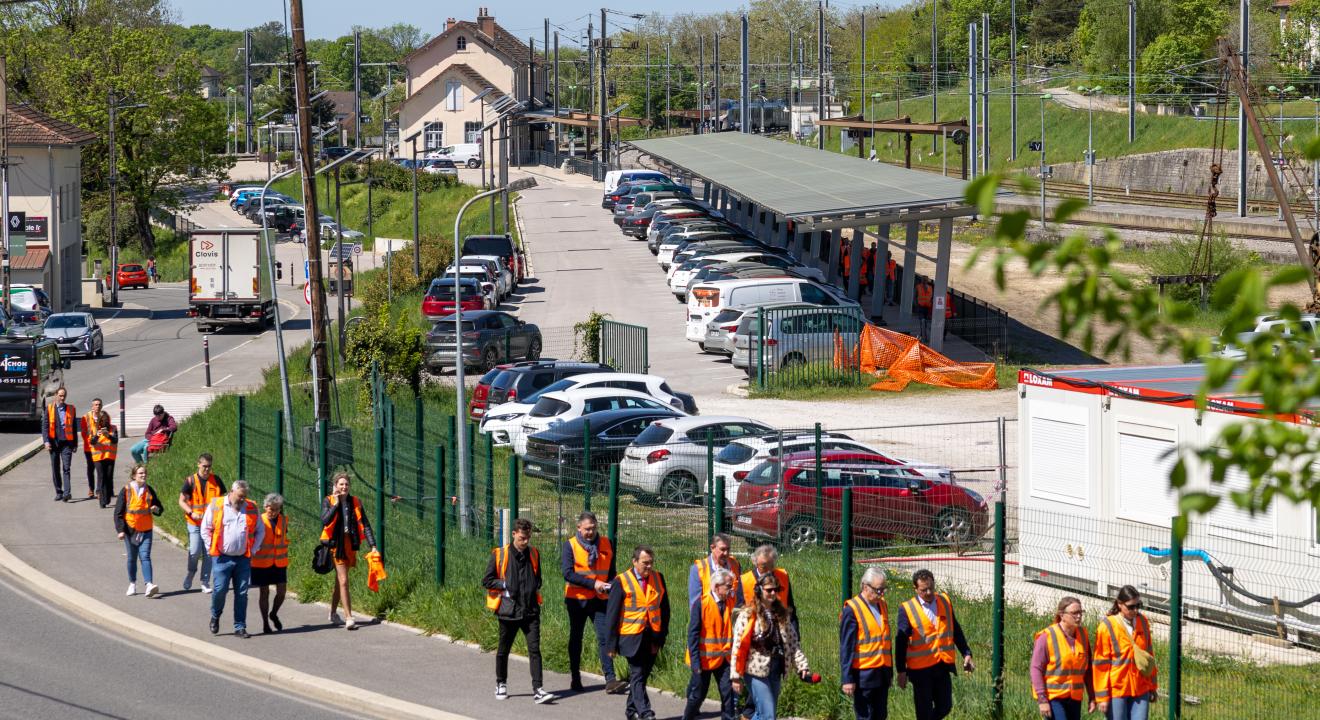 La gare de Mouchard, première gare de France en autoconsommation électrique. Photo Xavier Ducordeaux