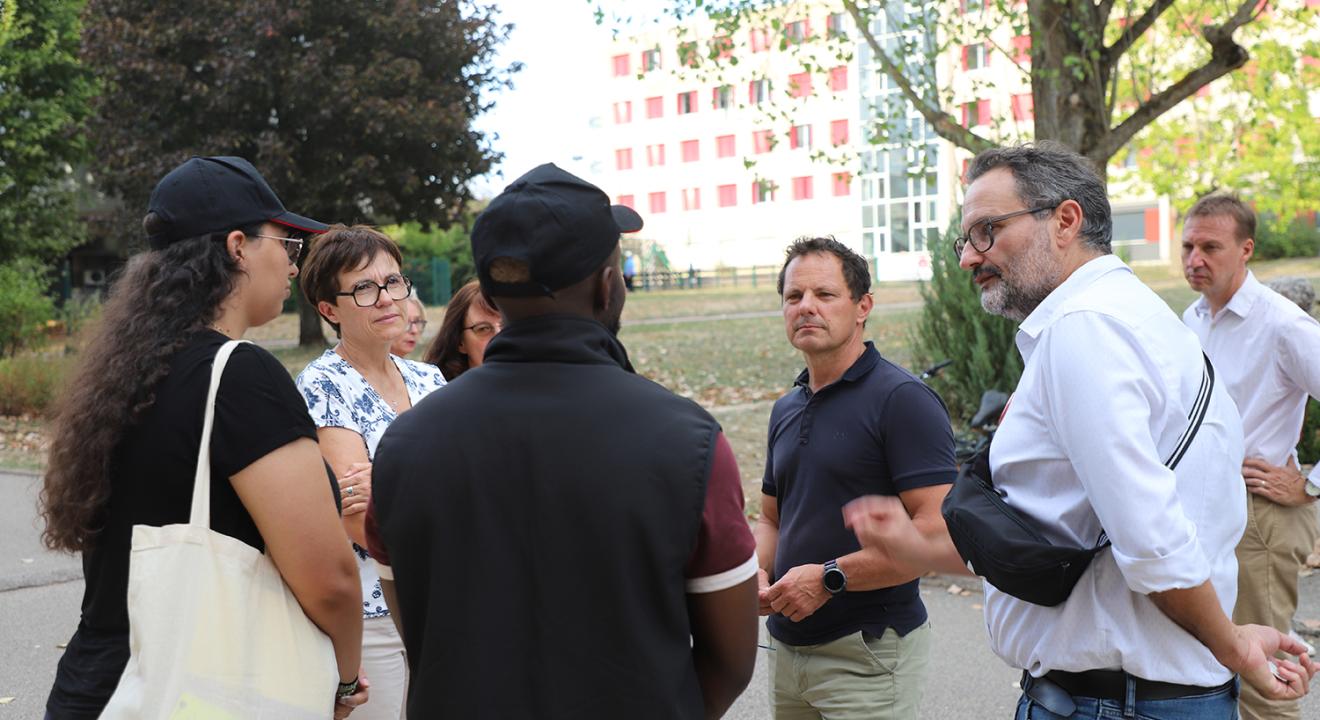 Jérôme Durain, président de la Région Bourgogne-Franche-Comté, en visite au CROUS Mansart, à Dijon, le 8 septembre 2026 - Photo Océane Lavoustet